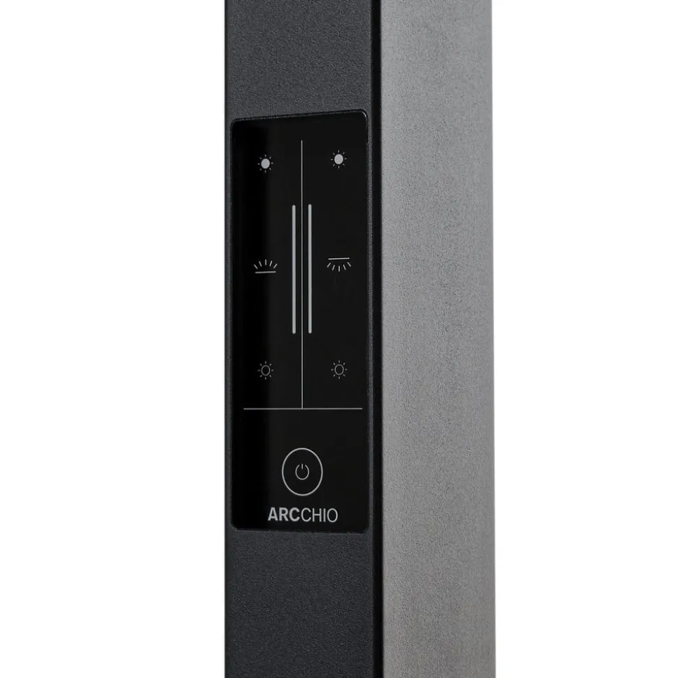 Arcchio LED-klemmelampe Logan sort, dæmpbar, sensor