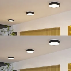 Arcchio LED-loftlampe Aleksi, Ø 45 cm, sort, metal, CCT