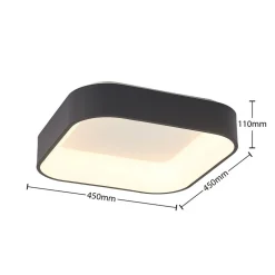 Arcchio LED-loftlampe Aleksi, 45 x 45 cm, sort, CCT