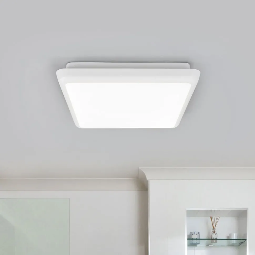 Arcchio LED-loftlampe Augustin, 25 x 25 cm, hvid, IP54