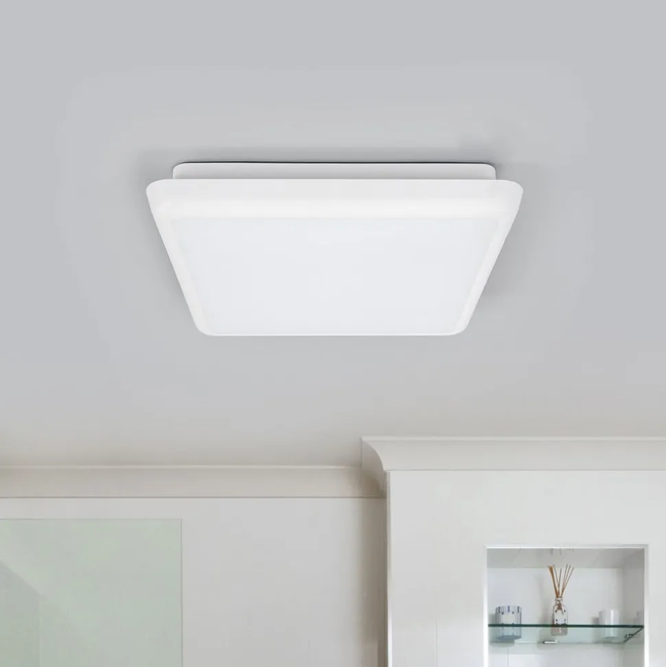 Arcchio LED-loftlampe Augustin, 25 x 25 cm, hvid, IP54
