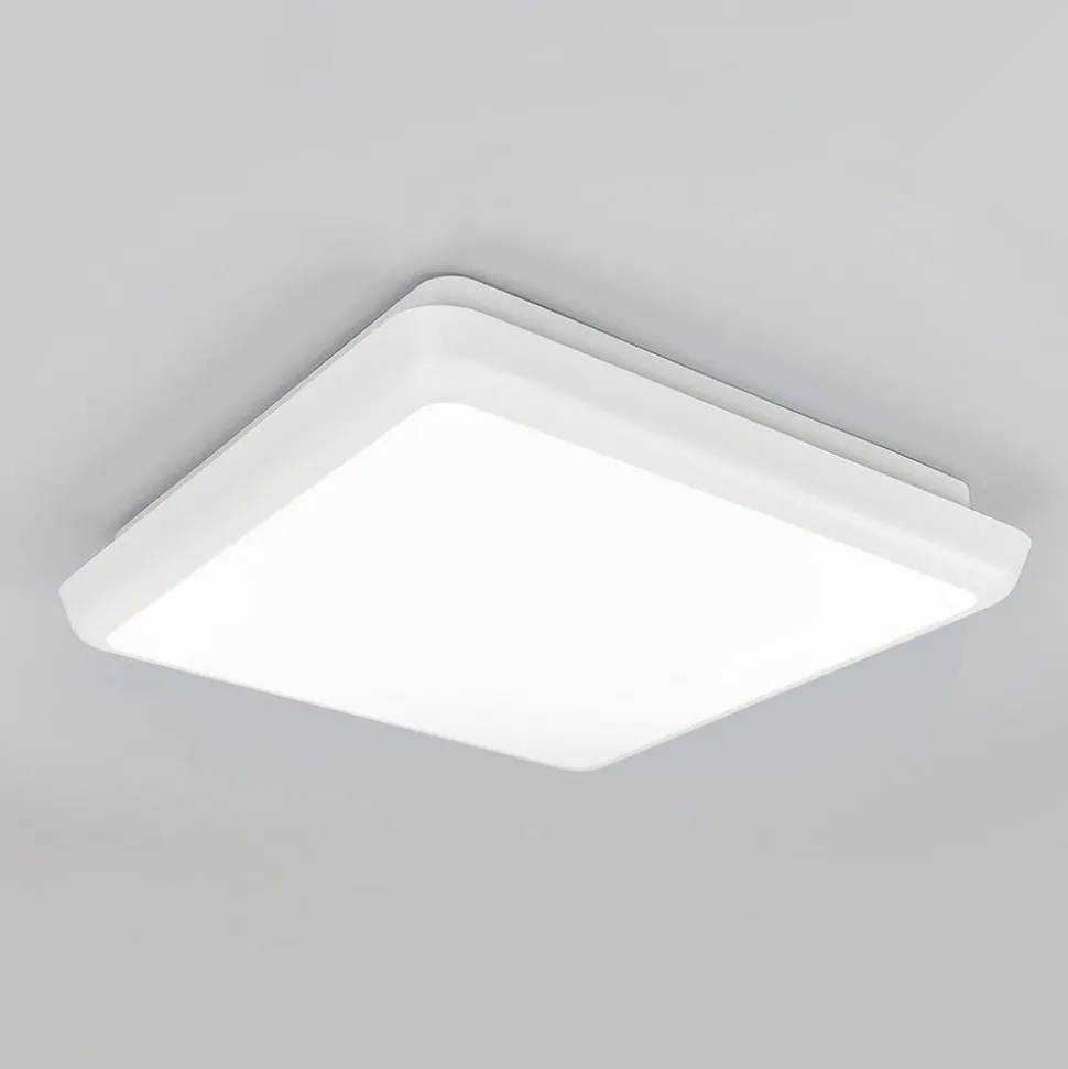 Arcchio LED-loftlampe Augustin, 25 x 25 cm, hvid, IP54