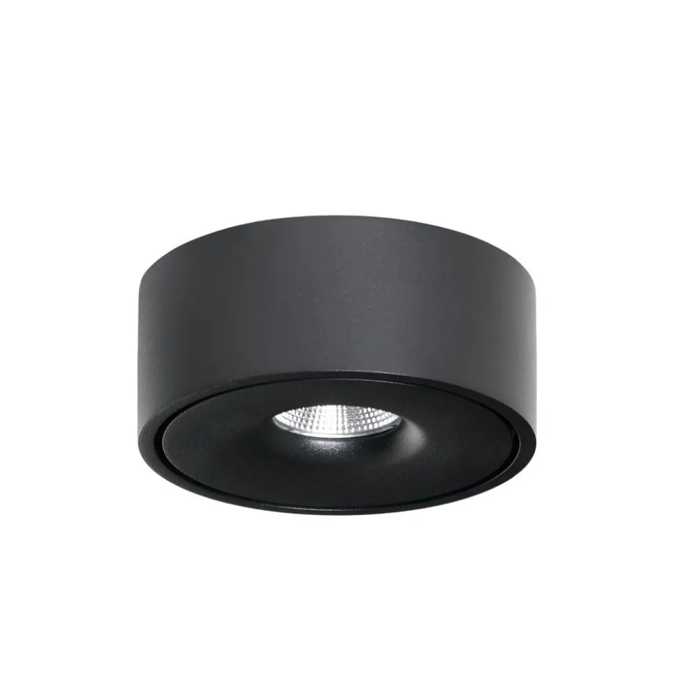 Arcchio LED-loftlampe Rotari, Ø 12 cm, op & ned, sort