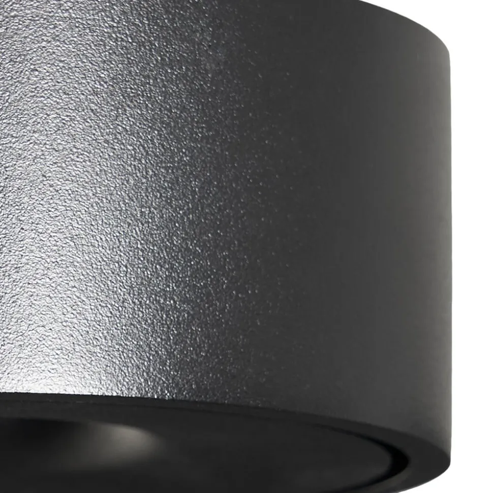 Arcchio LED-loftlampe Rotari, Ø 12 cm, op & ned, sort
