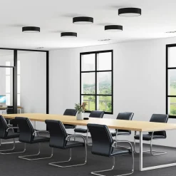 Arcchio LED-loftlampe Vanida, sort, Ø 40 cm, op/ned