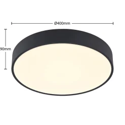 Arcchio LED-loftlampe Vanida, sort, Ø 40 cm, op/ned