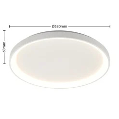 Arcchio LED-loftlampe Vivy, Ø 58 cm, hvid, metal
