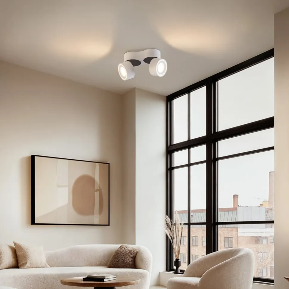 Arcchio LED-loftspot Rotari, hvid, 2 lyskilder, 2270lm