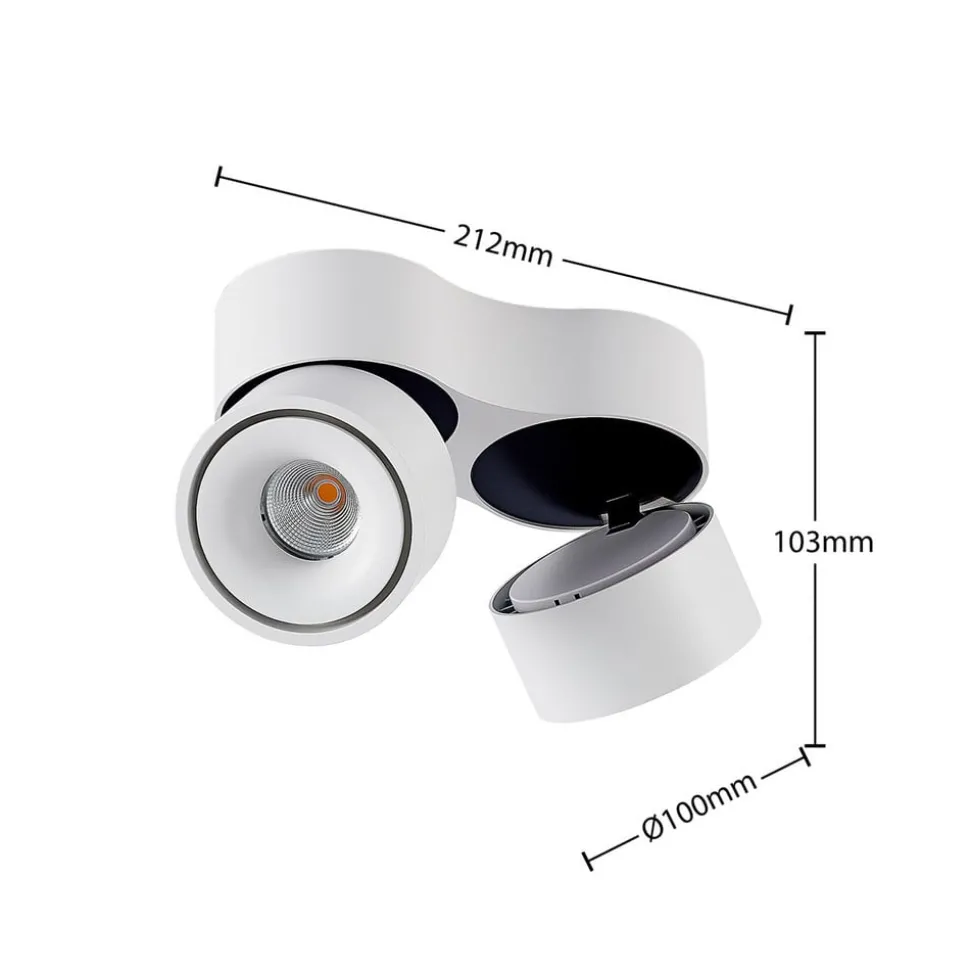Arcchio LED-loftspot Rotari, hvid, 2 lyskilder, 2270lm