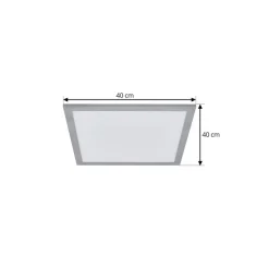 Arcchio LED-panel Lyndra, 40 cm, sølv, aluminium, dæmpbar, CCT