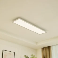 Arcchio LED-panel Lyndra, 120 cm, sølv, aluminium, dæmpbar, CCT