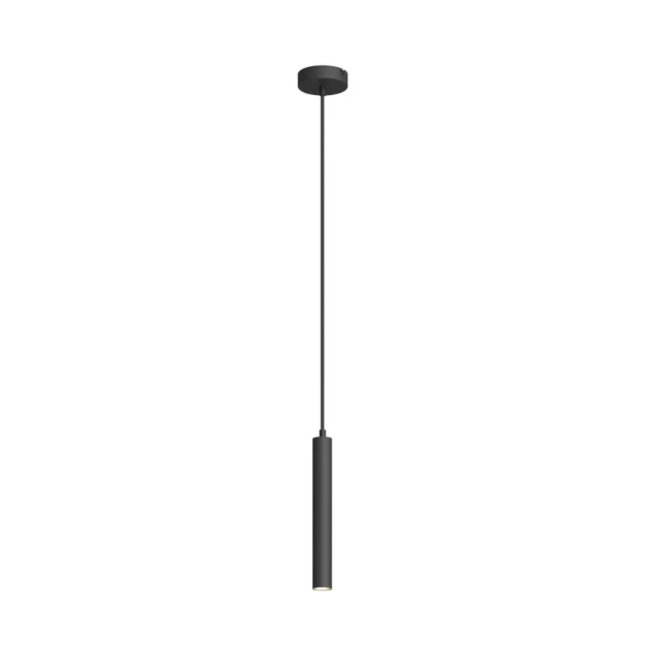 Arcchio LED-pendellampe Franka, 1 lyskilde, Ø 4 cm, sort