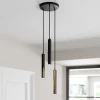 Arcchio LED-pendellampe Franka, 3 lyskilder, Ø 24 cm, sort