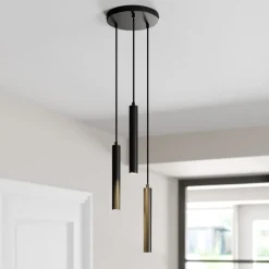 Arcchio LED-pendellampe Franka, 3 lyskilder, Ø 24 cm, sort