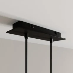 Arcchio LED-pendellampe Franka, 2 lyskilder, sort, aluminium