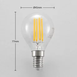 Arcchio LED-pære E14 P45, 4W, klar, 2.700 K, dæmpbar