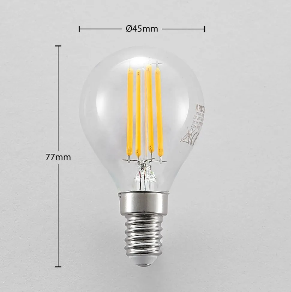 Arcchio LED-pære E14 P45, 4W, klar, 2.700 K, dæmpbar