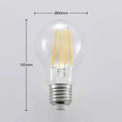 Arcchio LED-pære, filament, E27, 6,5W, klar, 2.700K