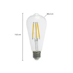 Arcchio LED-rustik lyspære, E27 3,8W, klar, 2700K, 806lm