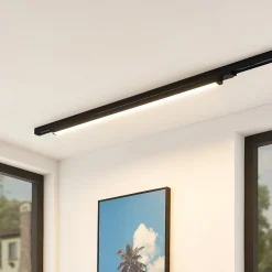 Arcchio LED-skinnelampe Harlow, sort, 109 cm, 3.000K