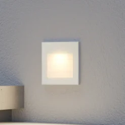 Arcchio LED-vægindbygningslampe Zamo, lamel, hvid, metal, IP65