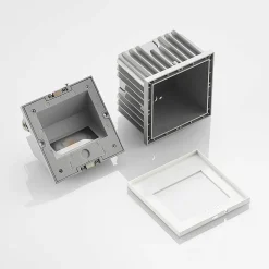 Arcchio LED-vægindbygningslampe Zamo, lamel, hvid, metal, IP65