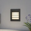 Arcchio LED-vægindbygningslampe Zamo, lamel, sort, IP65