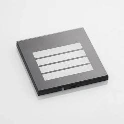 Arcchio LED-vægindbygningslampe Zamo, lamel, sort, IP65