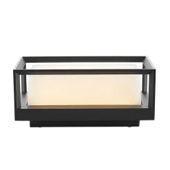 Arcchio LED-væglampe Ismera, antracit/opal, IP65, glas