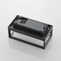 Arcchio LED-væglampe Ismera, antracit/opal, IP65, glas