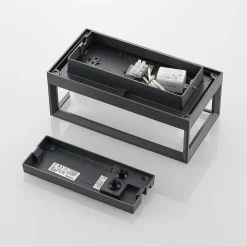 Arcchio LED-væglampe Ismera, antracit/opal, IP65, glas