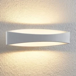 Arcchio LED-væglampe Jelle, 44 cm, hvid, metal, op/ned