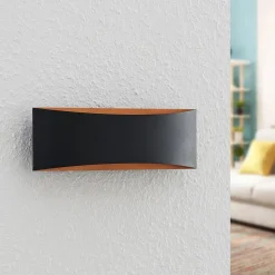 Arcchio LED-væglampe Jelle, 27 cm, sort/guld, op/ned