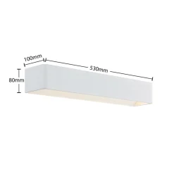 Arcchio LED-væglampe Karam, 53 cm, hvid, metal, op/ned