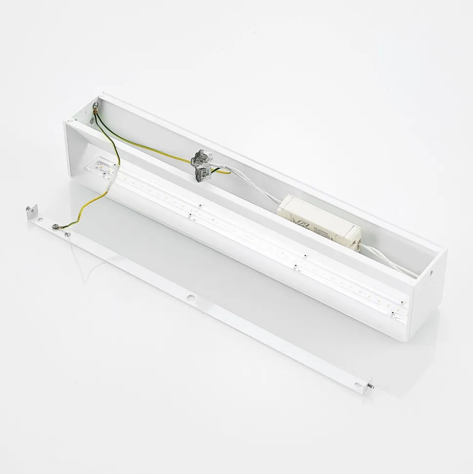 Arcchio LED-væglampe Karam, 53 cm, hvid, metal, op/ned