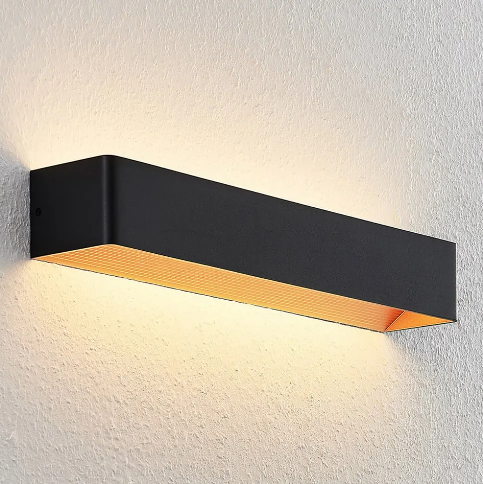 Arcchio LED-væglampe Karam, 53 cm, sort, metal, op/ned