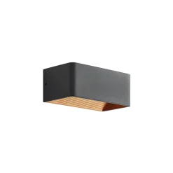 Arcchio LED-væglampe Karam, 20 cm, sort, metal, op/ned