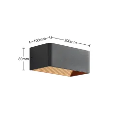 Arcchio LED-væglampe Karam, 20 cm, sort, metal, op/ned
