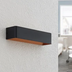 Arcchio LED-væglampe Karam, 37 cm, sort, metal, op/ned