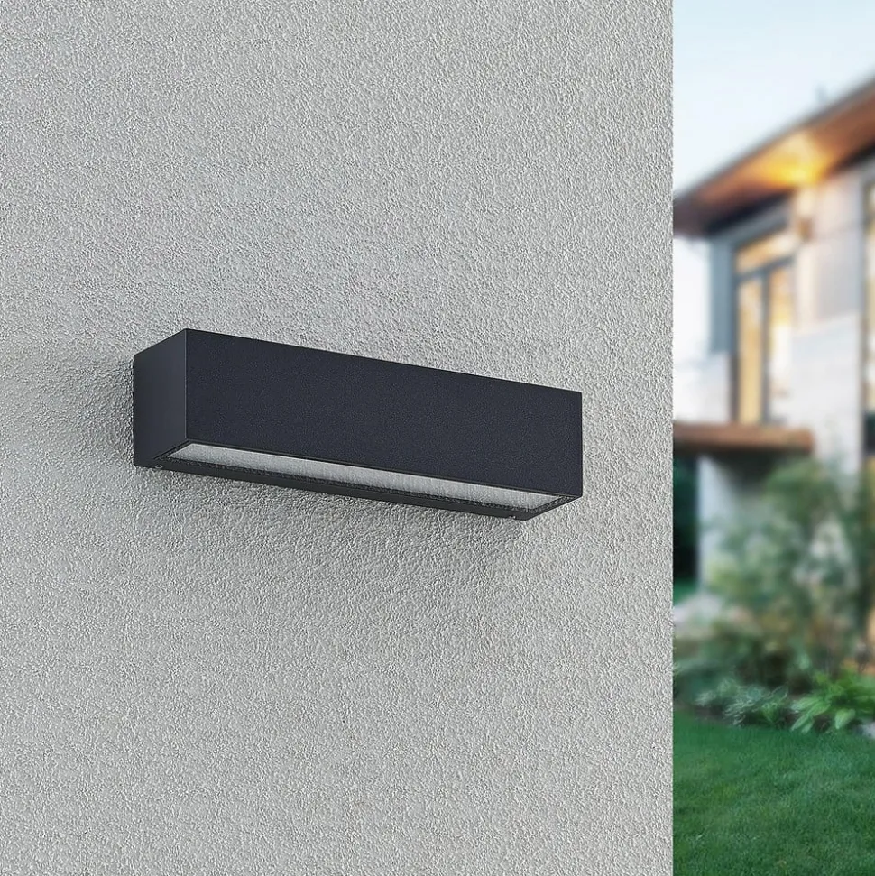 Arcchio LED-væglampe Lengo, 25 cm, 1 lyskilde, antracit, CCT