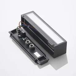 Arcchio LED-væglampe Lengo, 25 cm, 1 lyskilde, antracit, CCT