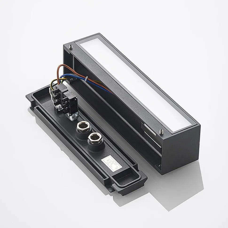 Arcchio LED-væglampe Lengo, 25 cm, 1 lyskilde, antracit, CCT