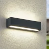 Arcchio LED-væglampe Lengo, 25 cm, 2 lyskilder, antracit, CCT