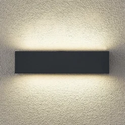 Arcchio LED-væglampe Lengo, 25 cm, 2 lyskilder, antracit, CCT