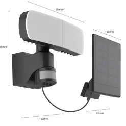 Arcchio Lissano LED-vægspot med solcelle og sensor