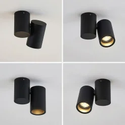 Arcchio loftlampe Gesina, 1 lyskilde, sort, aluminium, 11,6 cm