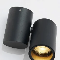 Arcchio loftlampe Gesina, 1 lyskilde, sort, aluminium, 11,6 cm