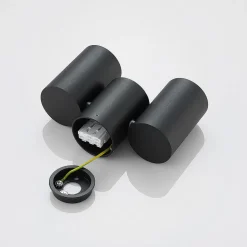 Arcchio loftlampe Gesina, 2-lys, sort, aluminium, 17,5 cm