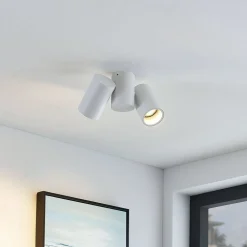Arcchio loftlampe Gesina, 2-lys, hvid, aluminium, 17,5 cm