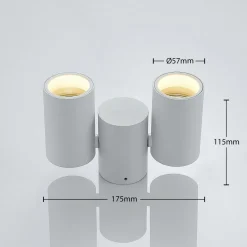 Arcchio loftlampe Gesina, 2-lys, hvid, aluminium, 17,5 cm